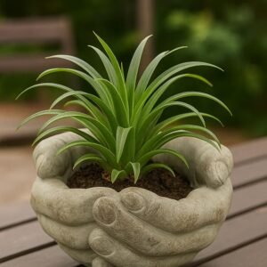 Collection Cupped Hands Sculpture Cement Wall Planter Pot