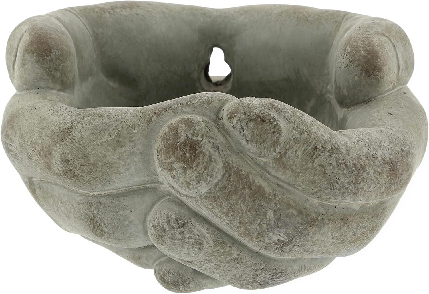 Collection Cupped Hands Sculpture Cement Wall Planter Pot - Image 2