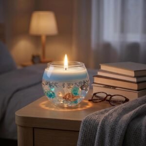 Ocean-Themed Gel Scented Candle,Blue Coastal Beach Theme