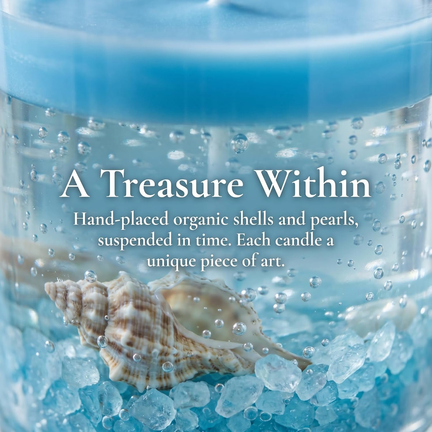 Ocean-Themed Gel Scented Candle,Blue Coastal Beach Theme - Image 2