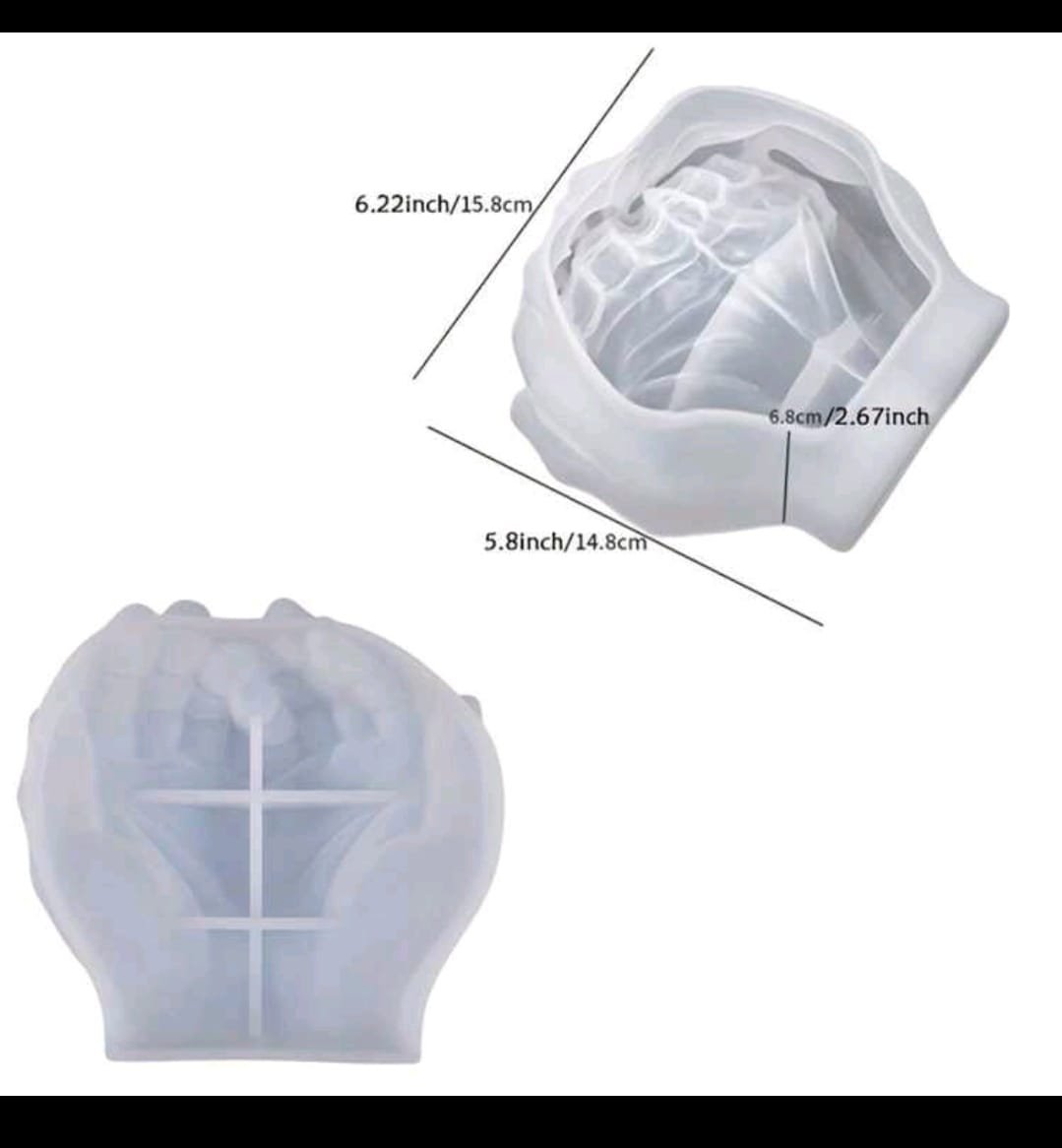Collection Cupped Hands Sculpture Cement Wall Planter Pot - Image 5